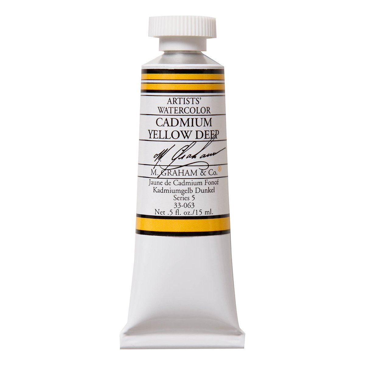 M. Graham 1/2-Ounce Tube Watercolor Paint, Cadmium Yellow Deep (33-063)