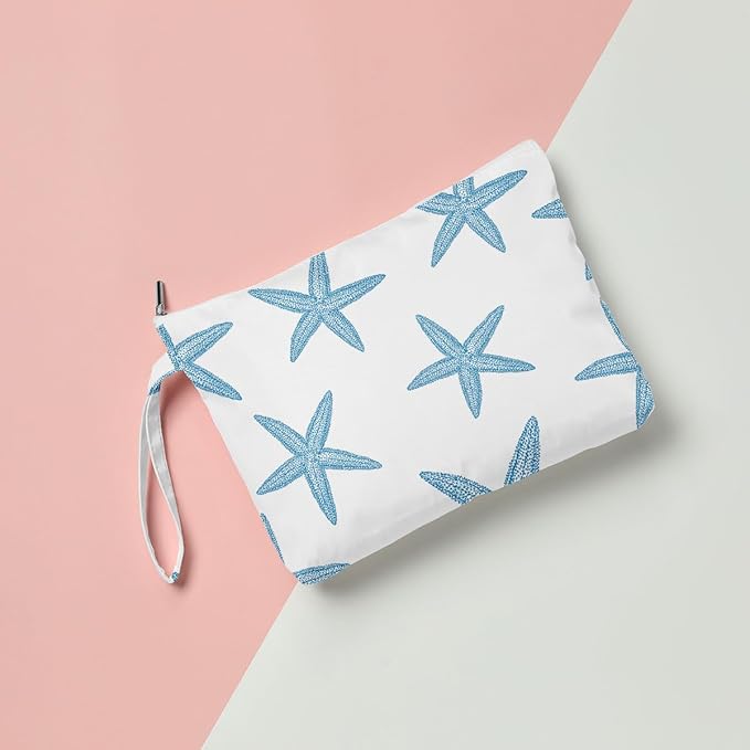 Fokongna Wet Bag, Travel Wet Dry Bag Water Proof Beach Bags for Swimsuit Beach Pool Diapers Dirty Yoga Gym Clothes Zipper Pouch, for Women Sister Friends Ocean Sea Shells Makeup Bag