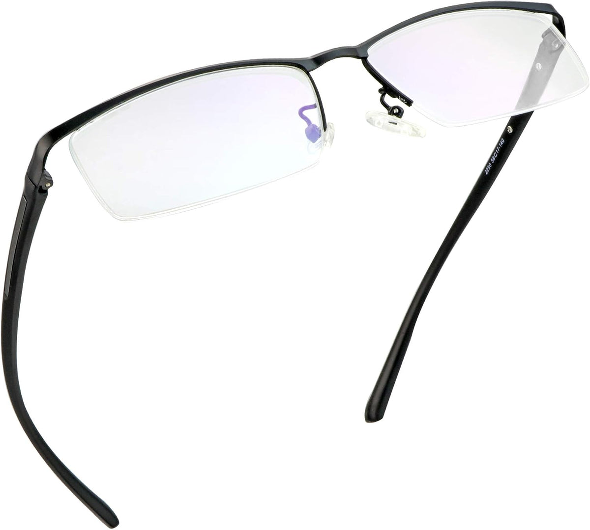 LifeArt Alloy Semi-Rimless Reading Glasses,Blue Light Blocking Glasses, Anti Eyestrain, Computer Gaming Glasses, TV Glasses for Women, Anti Glare (Black, +0.00 Magnification)