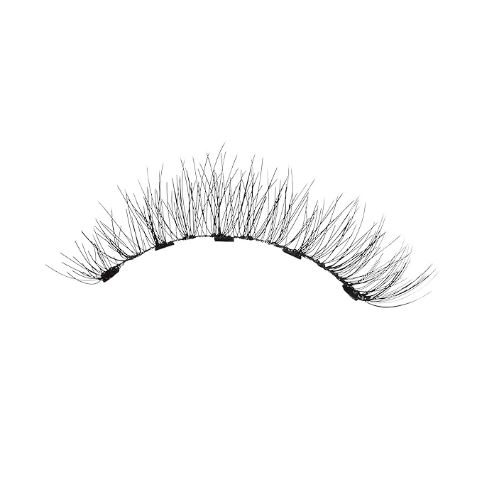 KISS Magnetic False Eyelashes and Eyeliner, ‘Charm’, 12mm, Easy to Apply, Reusable, No Glue, Flexible Band, Precision Felt Tip, Fortified Formula, 1 Pair Strip Lashes (Pack of 2)