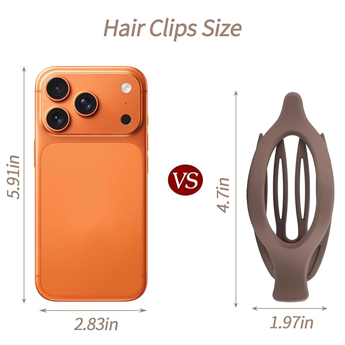 6 Packs Flat Claw Clips for Women, French Concord Flat Hair Clip, Matte Curved Hair Claws Clip for Thin Thick Hair, Lay Down Claws Clips, Durable Strong Hold Hair Clip