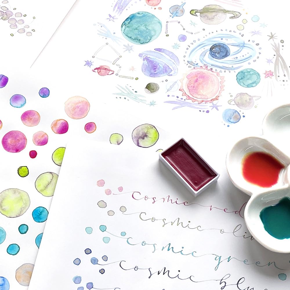 Kuretake GANSAI TAMBI GRANULATING COLOR II 5 colors set, Watercolor Paint Set, Professional-Quality for Artists and Crafters, AP-Certified, Made in Japan