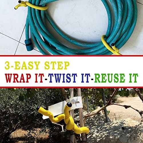 Andalus Twist Rubber Ties, 17-Inch Reusable Twist Ties in Assorted Colors - Holds Up to 110 Pounds (4 Pack)