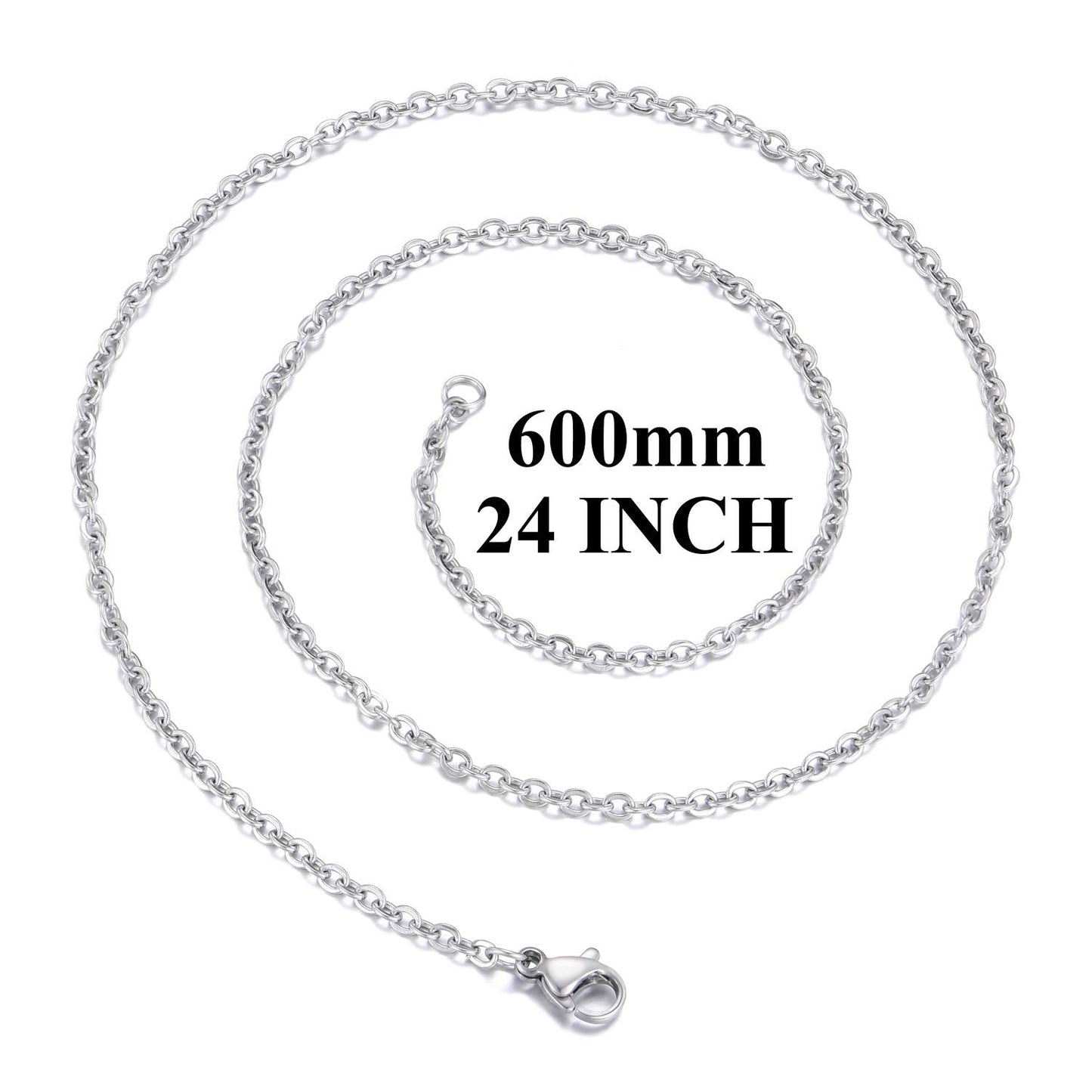 30 Pack 24 Inch Necklace Chain Stainless Steel Link Cable Chain Necklace with Lobster Clasps for DIY Jewelry Making