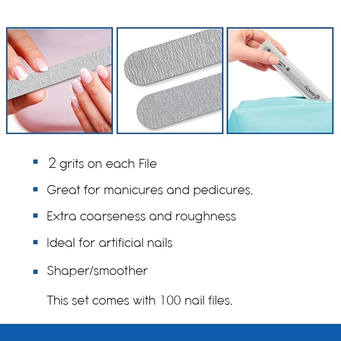 Flowery Disposable Nail File (180/400 Grit Cushion Silver)
