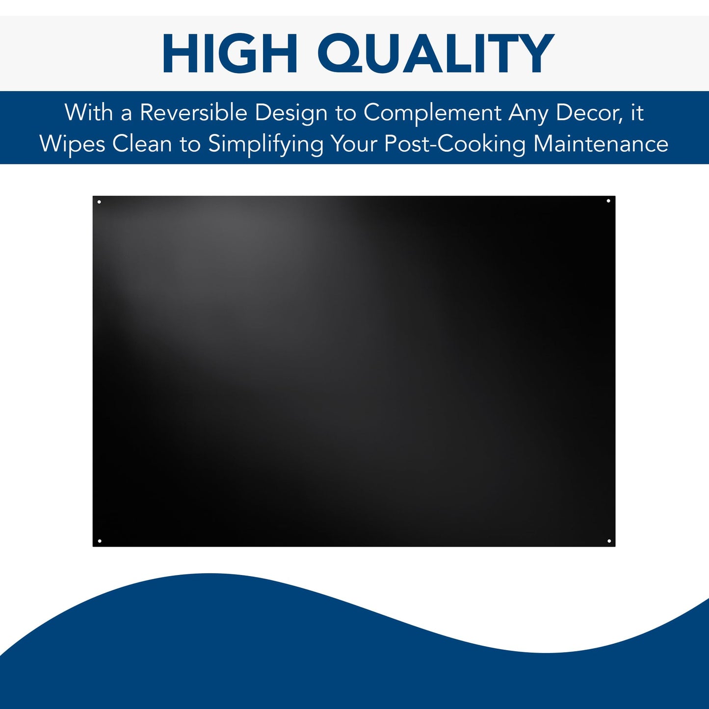 Broan-NuTone, SP300224, Reversible Backsplash Splatter Guard and Cooking Shield, Range Hood Accessories to Keep Kitchen Clean, 30" x 24", Black and White, 1