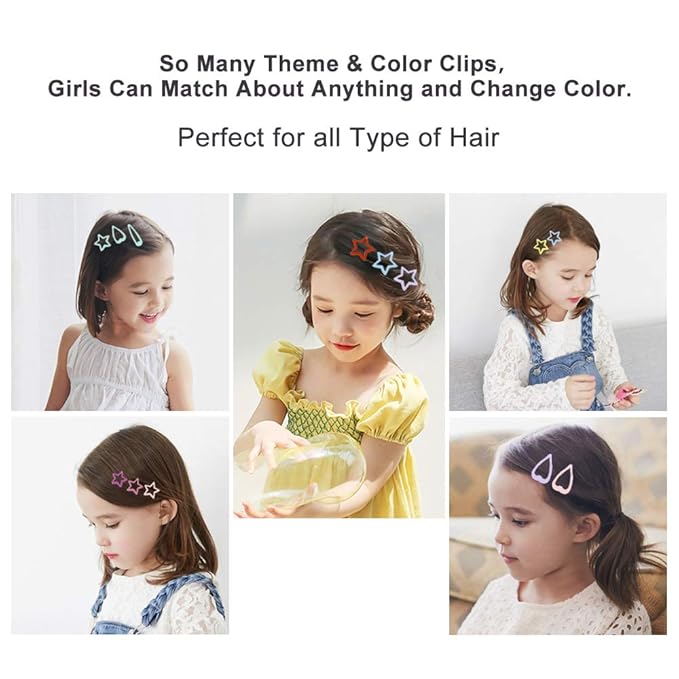 heart Hair Clips for Toddlers,Colorful Cute Lovely Non-slip Hair Barrettes Hair Accessories for Women Girls（100 Pcs ）