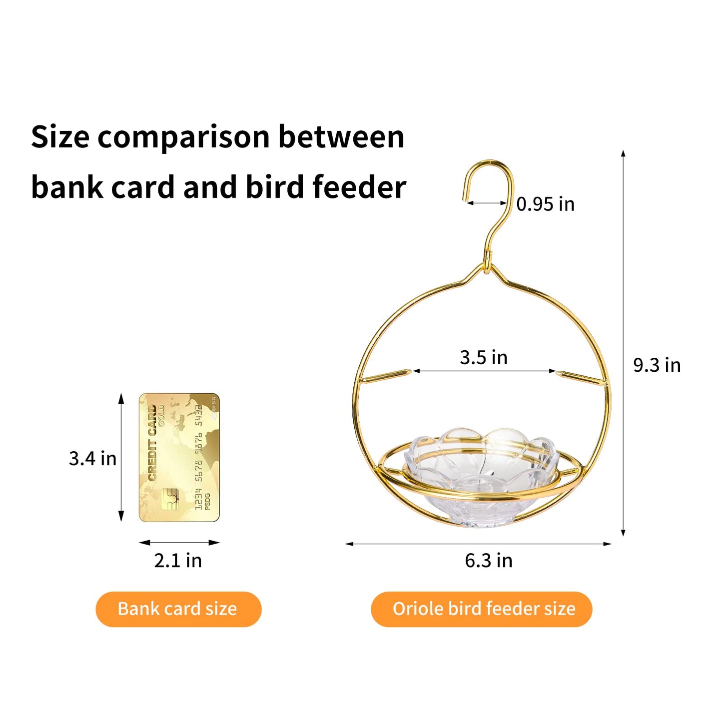 Jealoeur Oriole Feeders for Outdoors Hanging with Fruit Holder, Golden Oriole Feeders, Easy to Disassemble and Wash, Used for Bird Watching in the Courtyard