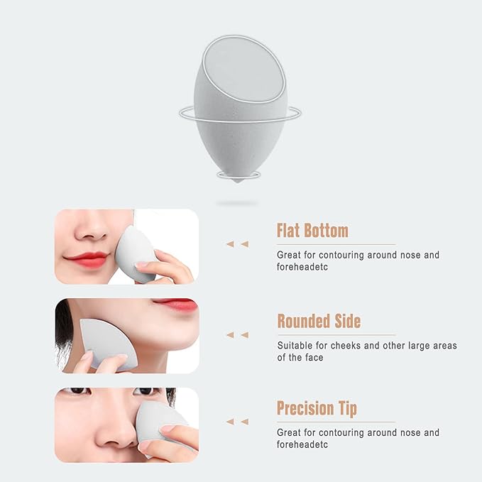 FERYES Makeup Sponge Holder with Makeup SpongeÃ¢ÂÂ Eco-Friendly Silicone Beauty Make Up Blender Case and Dry & Wet Use Foundation Sponge for Travel - Khaki (MS Khaki)