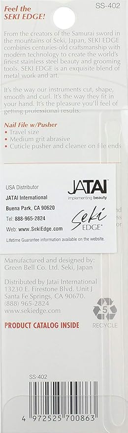 SEKI EDGE SS-402- Nail File with Pusher