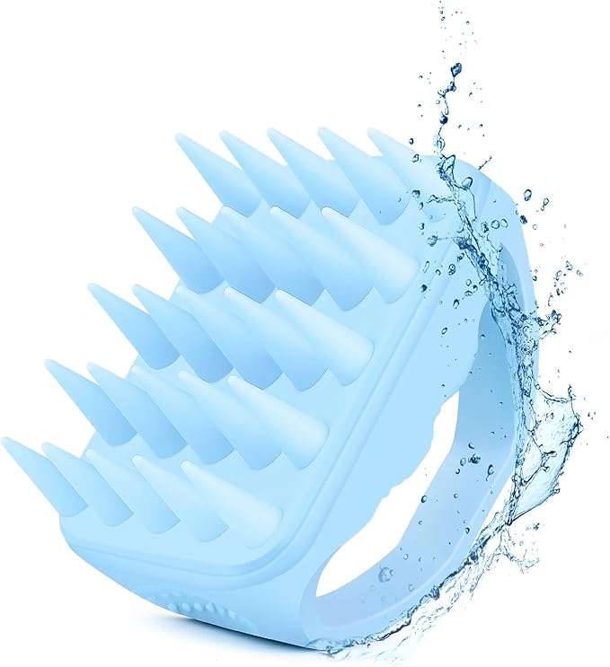 Bsisme Scalp Massager Hair Growth, Scalp Scrubber with Soft Silicone Bristles for Dandruff Removal, Shampoo Brush for Men Women Kids Pets Wet Dry Hair Scalp Exfoliator, Blue