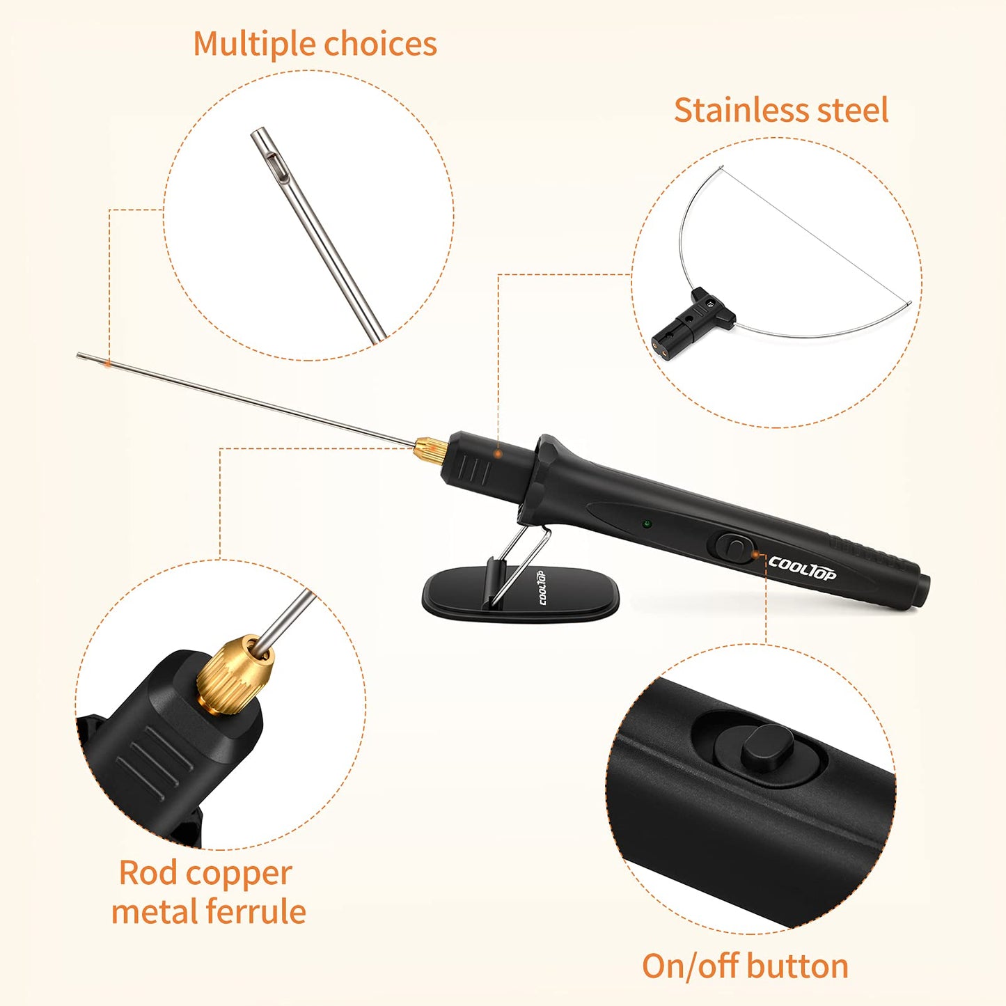 Cooltop Hot Wire Foam Cutter kit, 18W Styrofoam Knife Cutter Electric Hot Wire Foam Cutting Tool, Heated Foam Carving Knife Kit with Cleaning Pen for Foam Board, Pearl Cotton, EPP, KT Board, EPS