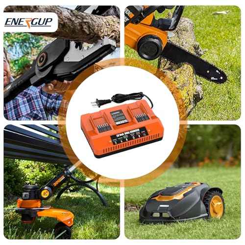 Energup 2Port WA3875 Charger for Worx 20v Battery WA3525, WA3520, WA3575, WA357, Dual Port WA3875 Quick Charger for Worx Battery 20v