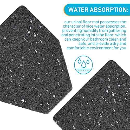 Nuanchu 6 Pack Nonslip Floor Mats - Water Absorption Urinal Mats, Bathroom Urinal Floor Pads for Men's Restroom (Grey)