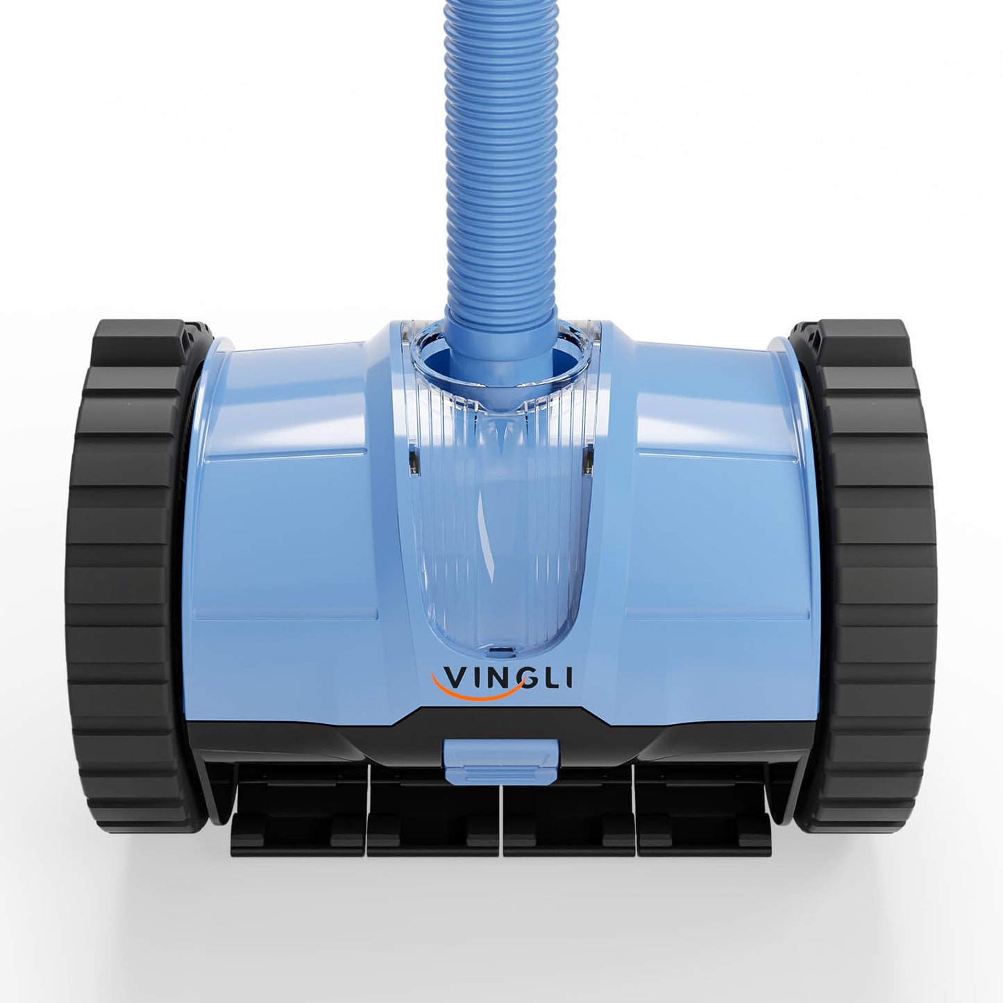 VINGLI Pool Vacuum Cleaner, Automatic Pool Sweeper for Ground&Inground Pools, Suction Side Wall-Climbing Sweeper with 39.6ft Tangle-Free Hose (Memory Blue&Gray)