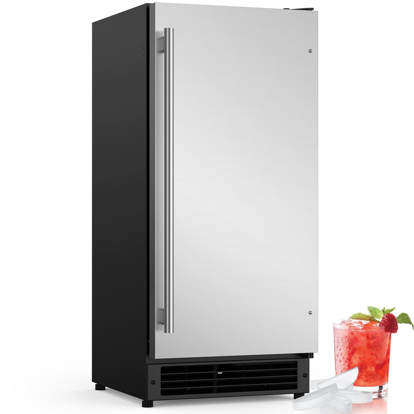 COTLIN 15" W Drainless Under Counter Ice Maker with 22LBS Storage Bin, Crescent Ice, Free Standing Built-in Ice Maker for Residential Commercial Use, No Drain Required, ETL Approved, 2026 Upgraded