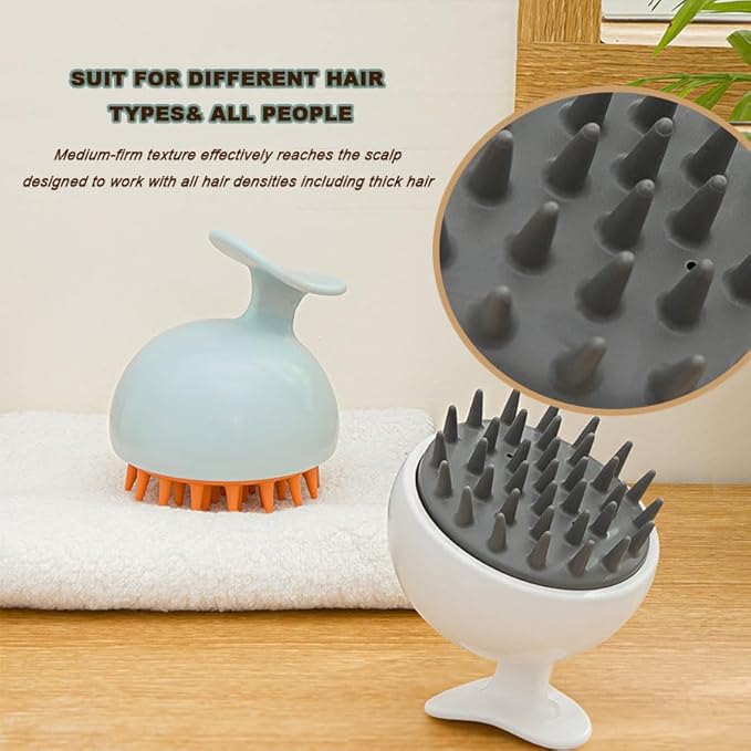 2 Pack Scalp Massager, Hair Scalp Massager Shampoo Brush, Scalp Scrubber Soft Silicone Bristles to Remove Dandruff, Ease for All Hair Types - for Women, Men, Wet & Dry Hair