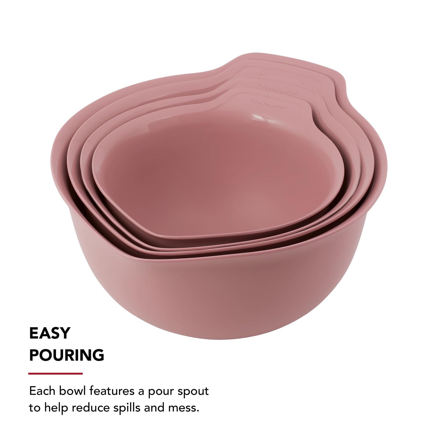 KitchenAid Universal Nesting Plastic Mixing Bowls, Set of 4, 1.5 quart, 2.5 quart, 3.5 quart, 4.5 quart