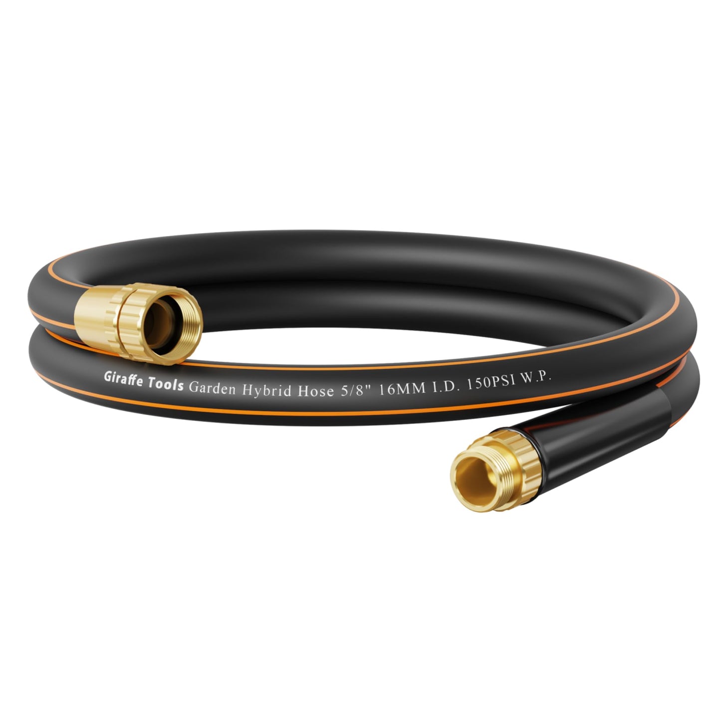 Giraffe Tools Garden Hose 6ft x 5/8'', Short Water Hose Heavy Duty, Lightweight, Flexible Hybrid Hose, Male to Female Fittings