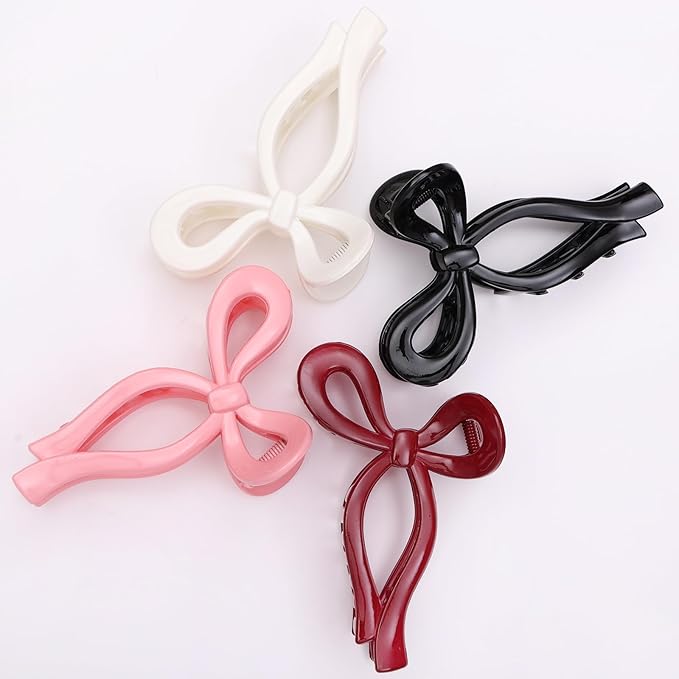 4 Pcs Bow Hair Clips Elegant Hair Claw Butterfly Hair Accessories for Girls Nonslip Butterfly Clips Hair Styling Accessories for Women