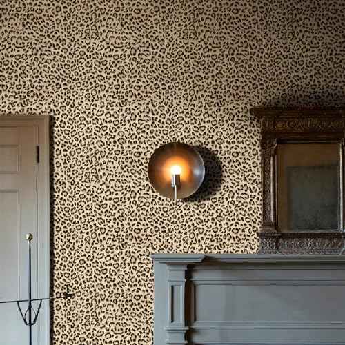 Simon&Siff Leopard Peel and Stick Wallpaper 17.3"x60" Black/Brown Vintage Animal Removable Wallpaper Renter Friendly Waterproof Modern Contact Paper for Bedroom Bathroom Cabinet