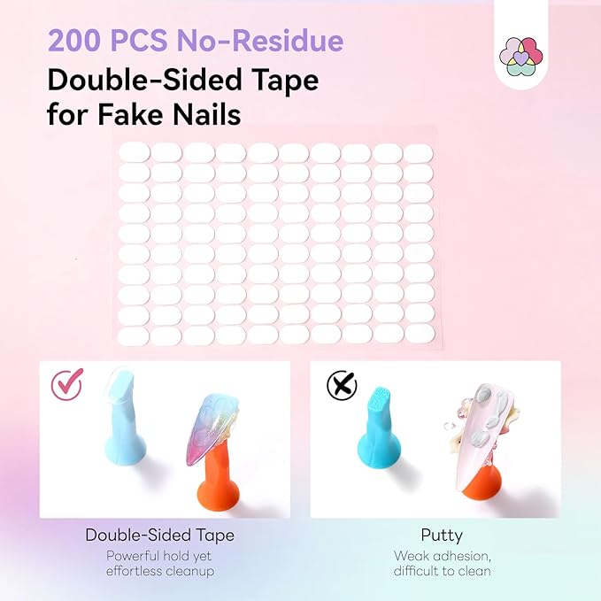 SAVILAND Nail Stand for Press Ons: Cat Eye Magnetic for Nail 3 Set Strong Magnetic Nail Holder for Painting Nails Acrylic Nail Stand 200 Double-Sided Tapes Fake Nail Holder for Practice False Nail DIY