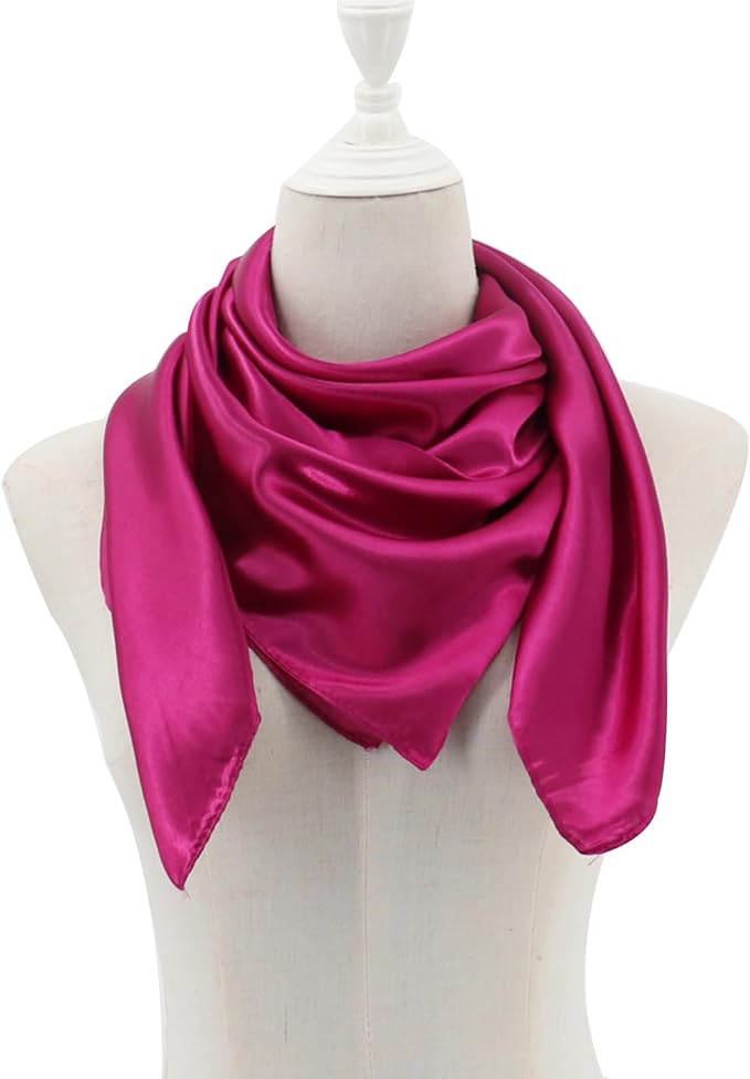 vimate 35" Square Silk Like Head Scarf - Women's Fashion Satin Scarf Bandana for Hair Wrapping at Night.