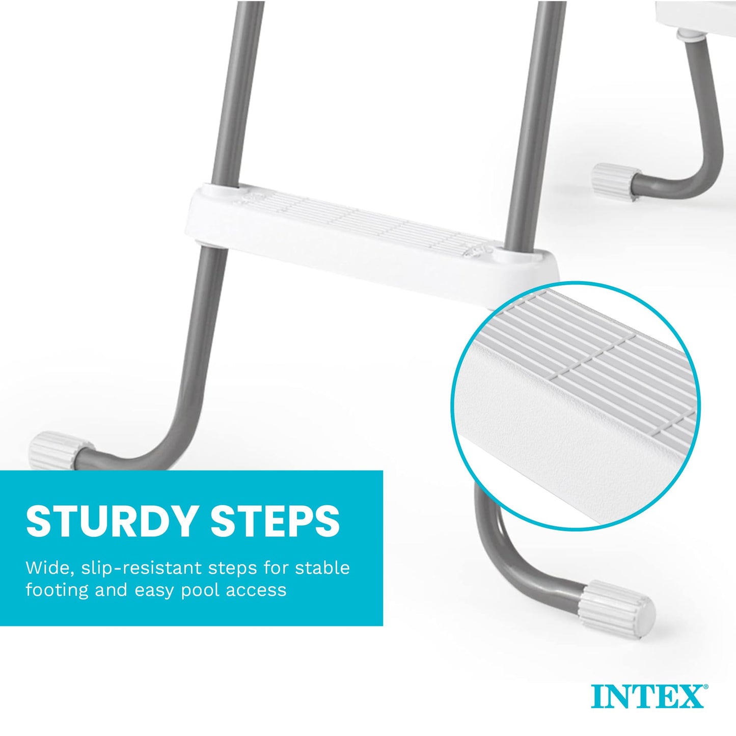 Intex Above Ground Steel Frame Swimming Pool Ladder for 42-in. Wall Height Pools