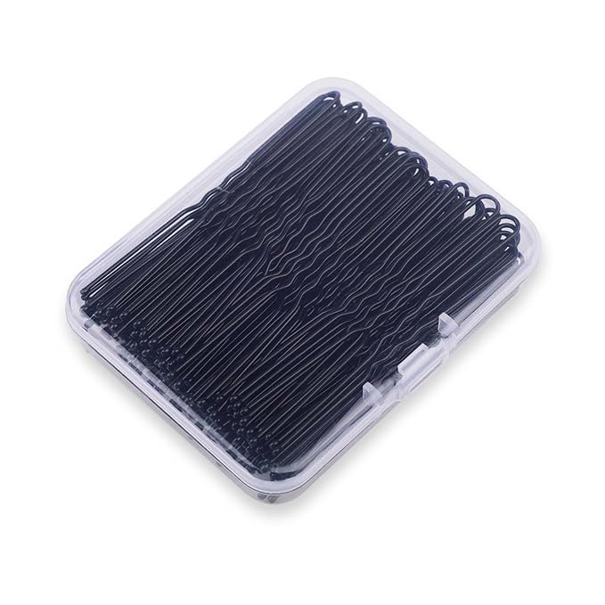 2.8 Inch U Shaped Hair Pins for Women Girls, Long Hair Pin Bobby Pin for Secure Bun Hairstyles, 100 Count (Black)