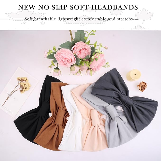Kachanaa 6 Packs New Wide Headbands for Women's Hair,Non Slip Soft Elastic Bandeau Hair Bands Makeup Yoga Workout Running Sweat Hair Wraps Fashion Hair Accessories