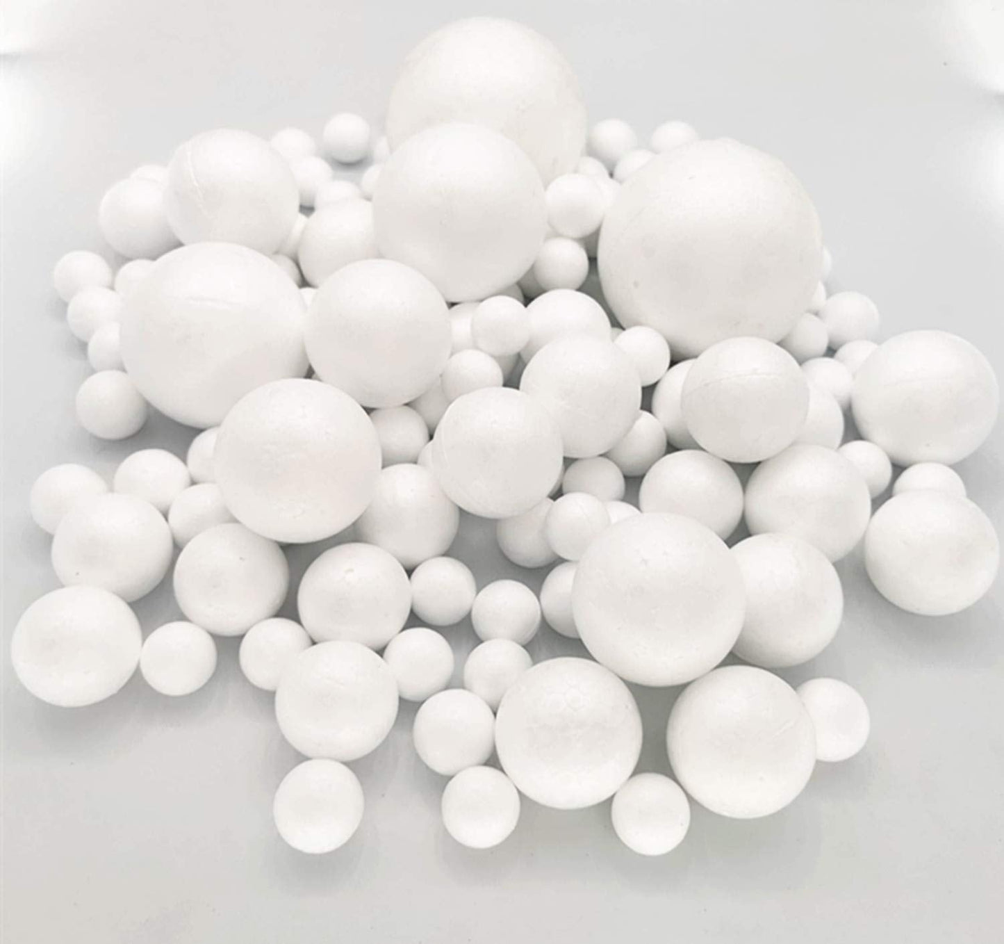 129 Pack Craft Foam Balls, 7 Sizes Including 1-4 Inches, White Polystyrene Smooth Round Balls, Foam Balls for Arts and Crafts, DIY Craft for Home, Supplies School Craft Project and Holiday Party