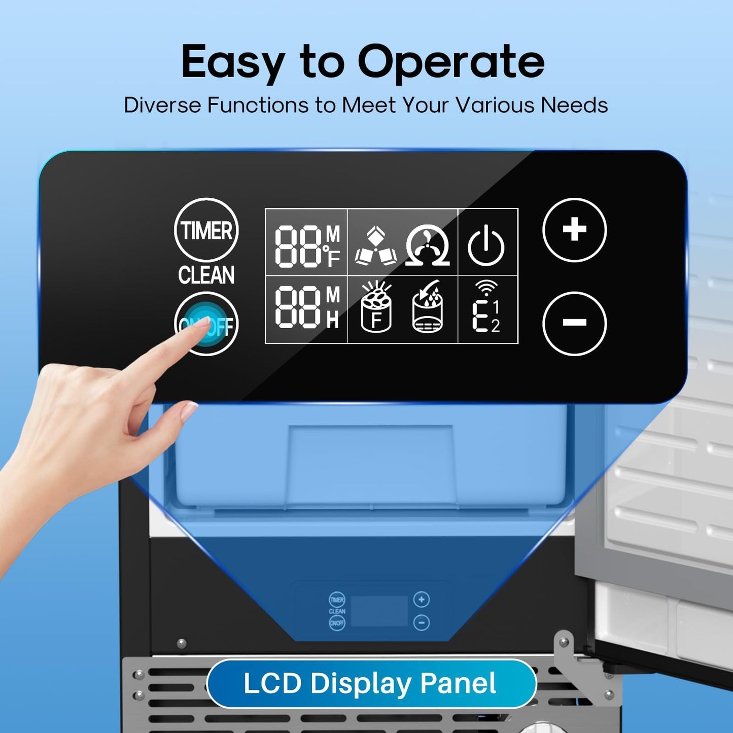 ICEPURE 15" Under Counter Ice Maker with Drain Pump and Filter, WiFi Control, 90lbs/24H, Self-Cleaning, Smart Reminder, 24H Timer, ETL FCC, Freestanding for Residential and Commercial, Stainless Steel