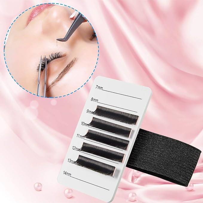 Patelai 4 Pieces Lash Holder Eyelash Extension Hand Pallet Tray Tools with Adjustable Wrist Strap Adjustable Lash Tray Strip Palette One Size Fits Most Eyelash Extension Holder(7-14 mm,White)