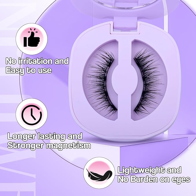 Magnetic Eyelashes, Magnetic Eyelashes with Applicator, Natural Look Magnetic Lashes, No Need Glue False Eyelashes Wispy Lashes by Lanflower