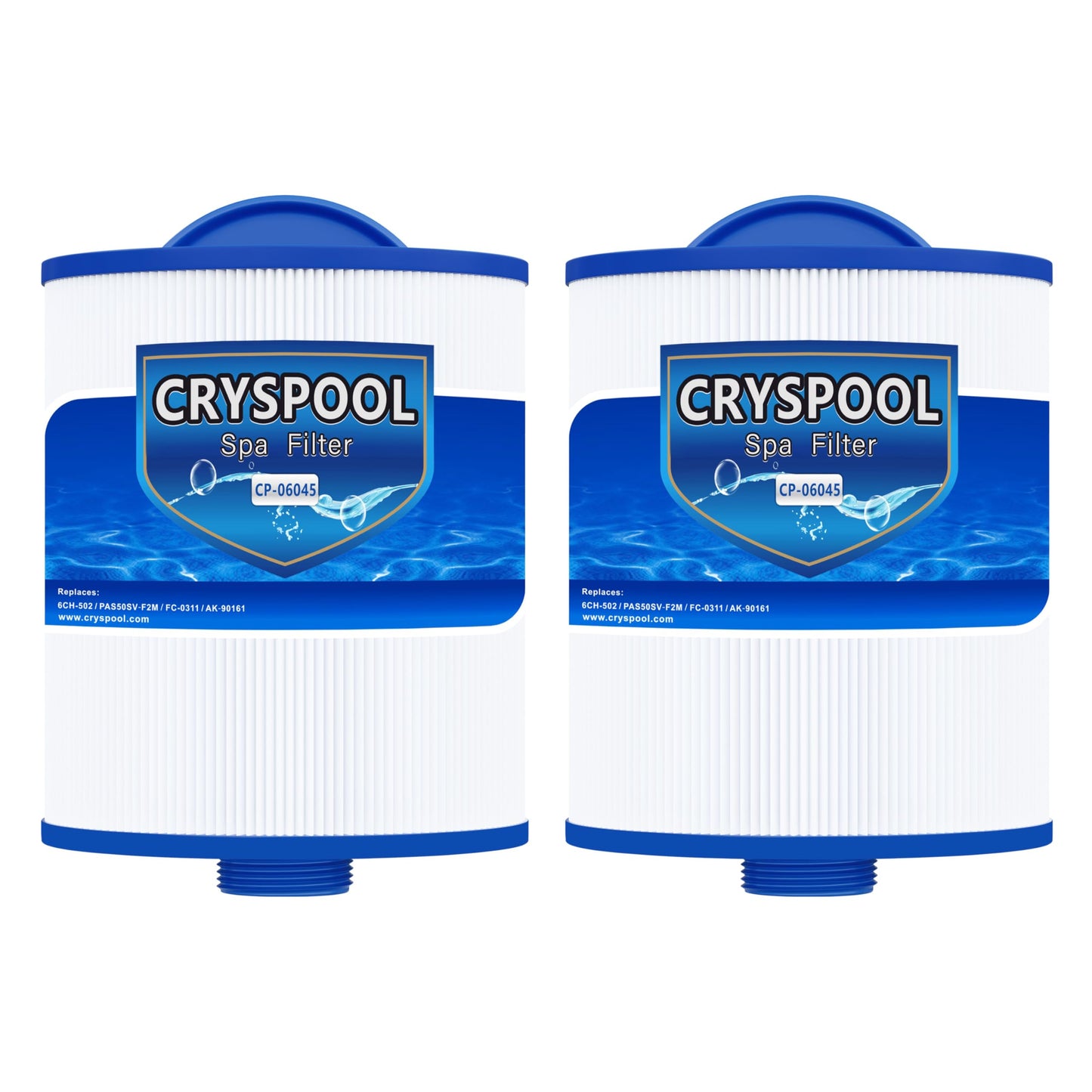Cryspool® 06045 Filter Compatible with Artesian Spas, Tidal Fit Swim 06-0006-12, 06-0005-12, 6CH-502, PAS50SV-F2M, FC-0311, 50 Sq. Ft Spa Filter Cartridge, 2 Pack