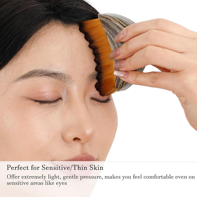 No Oil Lymphatic Face Sculpting Brush, Curved Facial Dry Brush for Lymphatic Drainage, Sculpt and Lift Your Face Naturally, Designed for Sensitive Skin