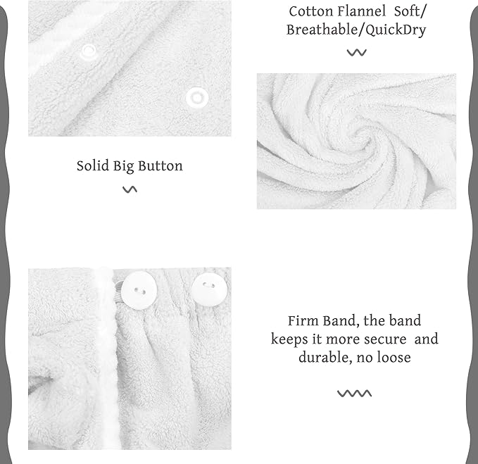 Towel Wrap Women Shower Robe Adjustable Closure Bathrobe with Hair Drying Towel & Spa Wraps