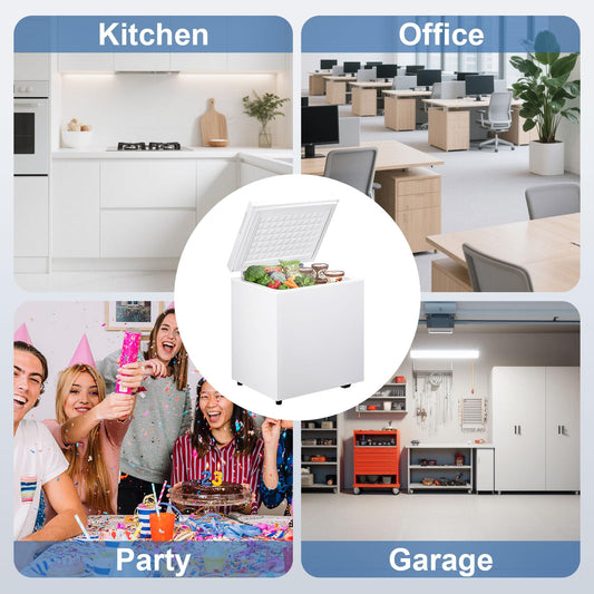 DollarDash 2.0 Cu.Ft Chest Freezer with 7 Temperature Settings, Quiet Compact Deep Freezer with Removable Basket, Mini Freestanding Freezer for Apartment, Kitchen, RV, Office, Restaurant