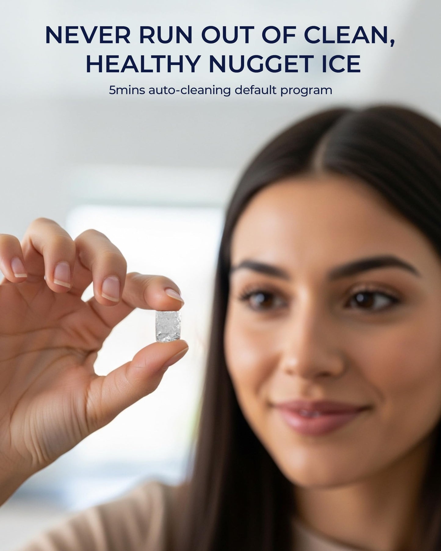 EUHOMY Nugget Ice Maker Countertop, Max 40lbs/Day, Auto-Cleaning, 2Qt Reservoir, Compact Sonic Ice Maker with 2.5lbs Basket and Scoop, Soft Chewable Nugget Ice for Home/Party/RV/Camping (Stainless)