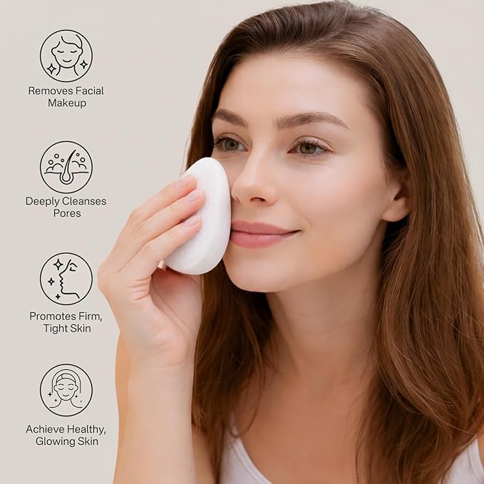 Yiclick Exfoliating Facial Sponge - Daily Cleansing Face Scrubber Exfoliator, Makeup Blackhead Remover Tools, Face Scrub Brush, Reusable Exfoliating Pads for Women