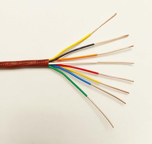 EASTWIRE 18/8 50ft Thermostat Wire, Solid Copper Wire, 18 Gauge Conductor, ETL Listed CL2 Power Limited Circuit Cable for Indoor/Outdoor Low Voltage Applications Use,Brown (18/8, 50ft)