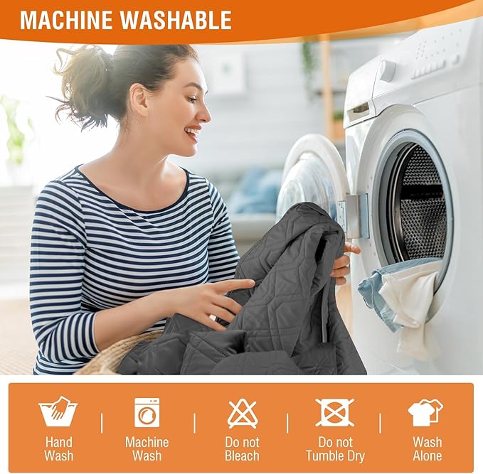 VANSOFY 100% Waterproof Recliner Chair Covers, Recliner Cover Non-Slip Dog Chair Cover Furniture Protector Washable Slipcover with Pocket, Elastic Straps for Pets, Dogs(Charcoal Gray, 22")