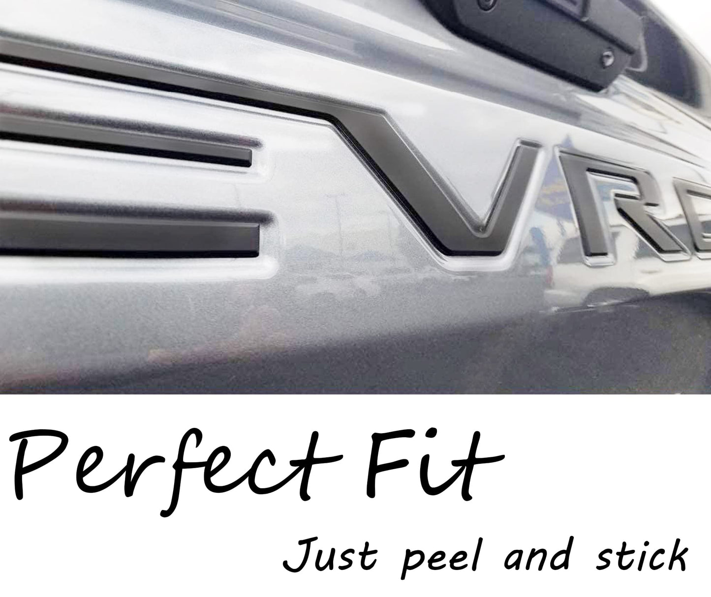 Tailgate Insert Letters Compatible with Chevy Silverado 2019 2020 2021 2022 2023 2024 2025 3D Emblems Badge with Strong Adhesive Matte Black