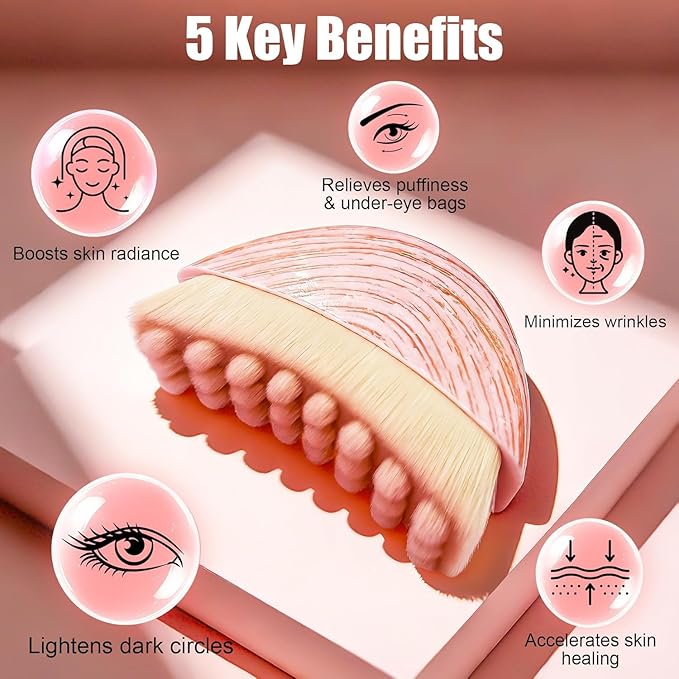 Lymphatic Contour Face Brush, 2-Pack New Lymphatic Drainage & Contour Face Massage Brush Set for Gua Sha, Puffiness Reduction, Glowing Skin, Gentle Daily Facial and Body Massage Tool