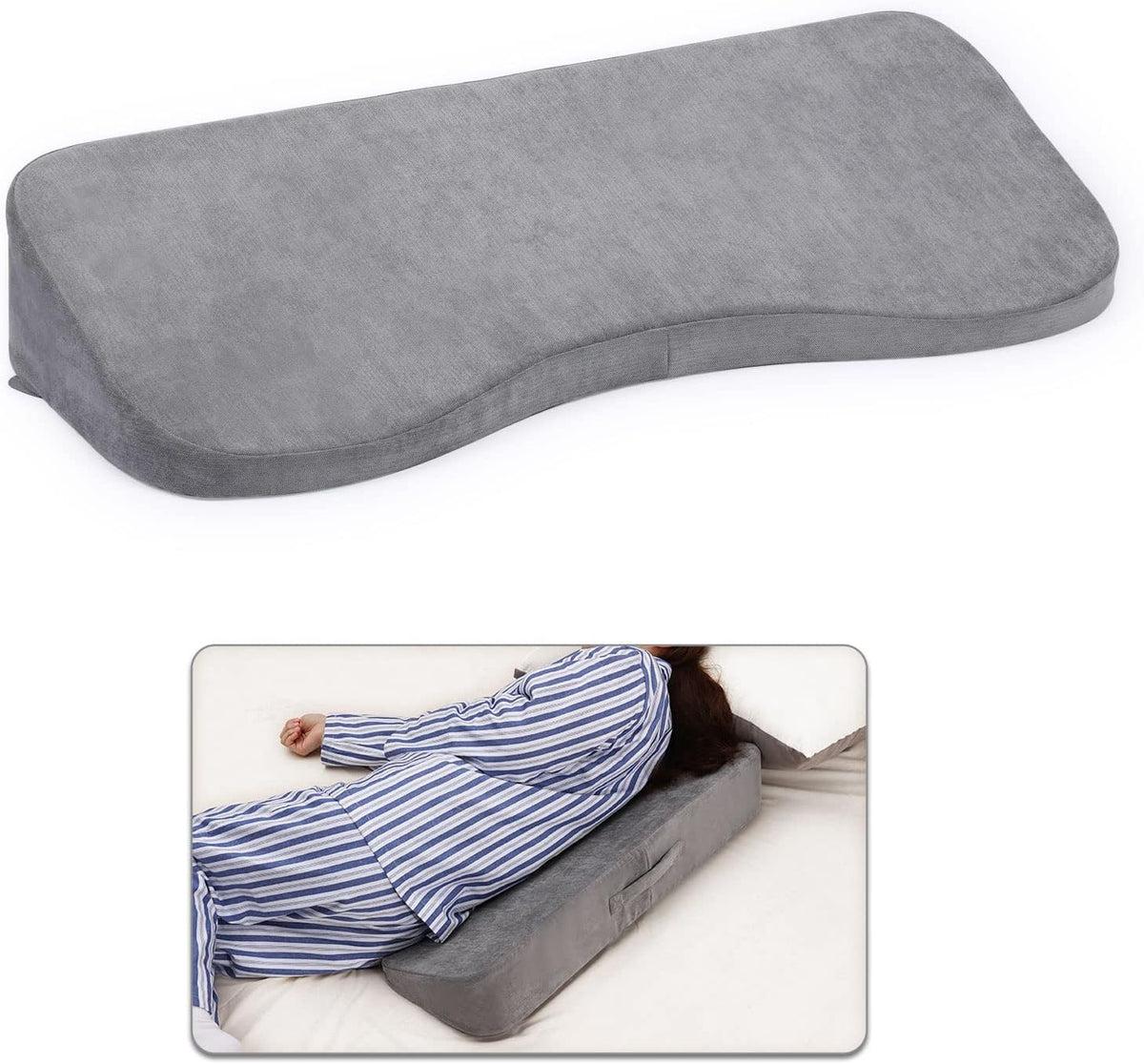 Long Wedges for Bed Positioning Pillow for After Surgery Curved Shaped Medical Wedge Pillows for Seniors to Prevent Bed Sore and Improve Healing Process No-Slip Bottom Height 5 Inch