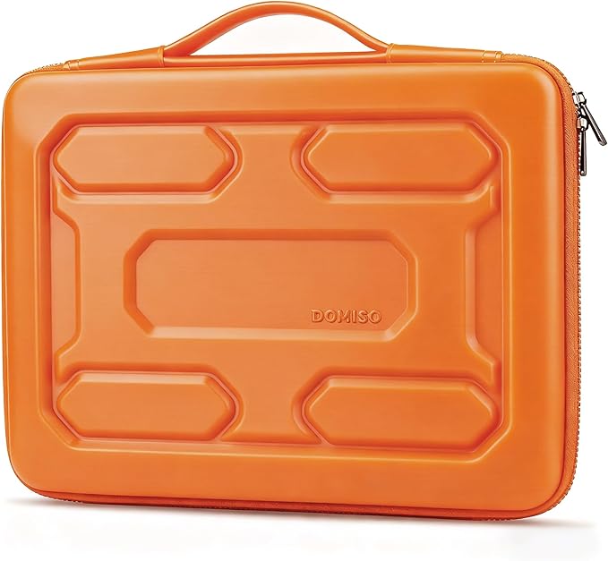 DOMISO 14 inch Laptop Sleeve with Handle Shockproof Computer Bag Waterproof EVA Protective Carrying Case for 14" ThinkPad E480/Yoga 920/13.5" Microsoft Surface Book/HP Pavilion 14 Stream 14, Orange