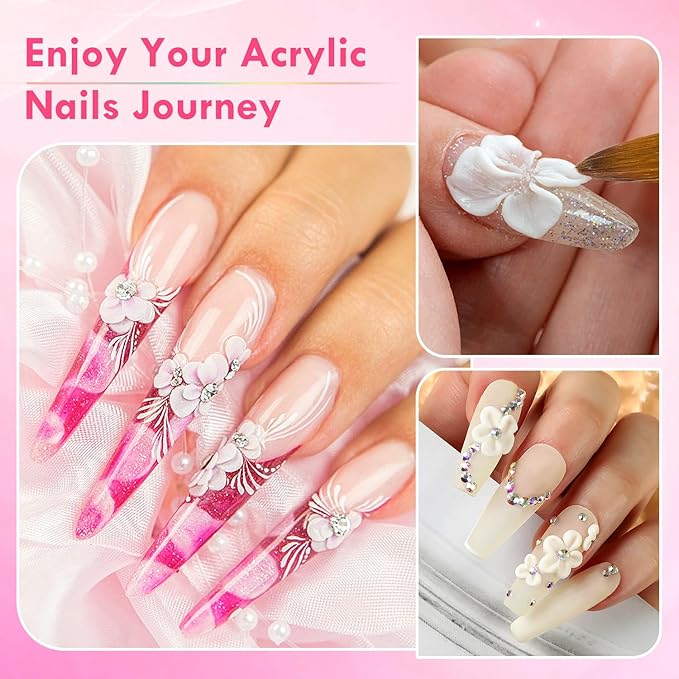Acrylic Nail Brush Set, 10PCS Professional Nail Art Brushes for Acrylic Powder Applications, 3D Carving, Nail Art Extension for DIY Home Salon Tools