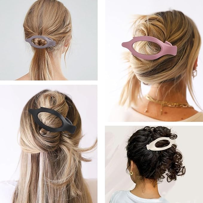 6 Packs Flat Hair Clips, Curved Claw Clips for Women Girls, Alligator Clips for Thick Thin Hair, Strong Hold Duck Billed Clips,4.7 Inch Hair Barrettes for Styling Sectioning