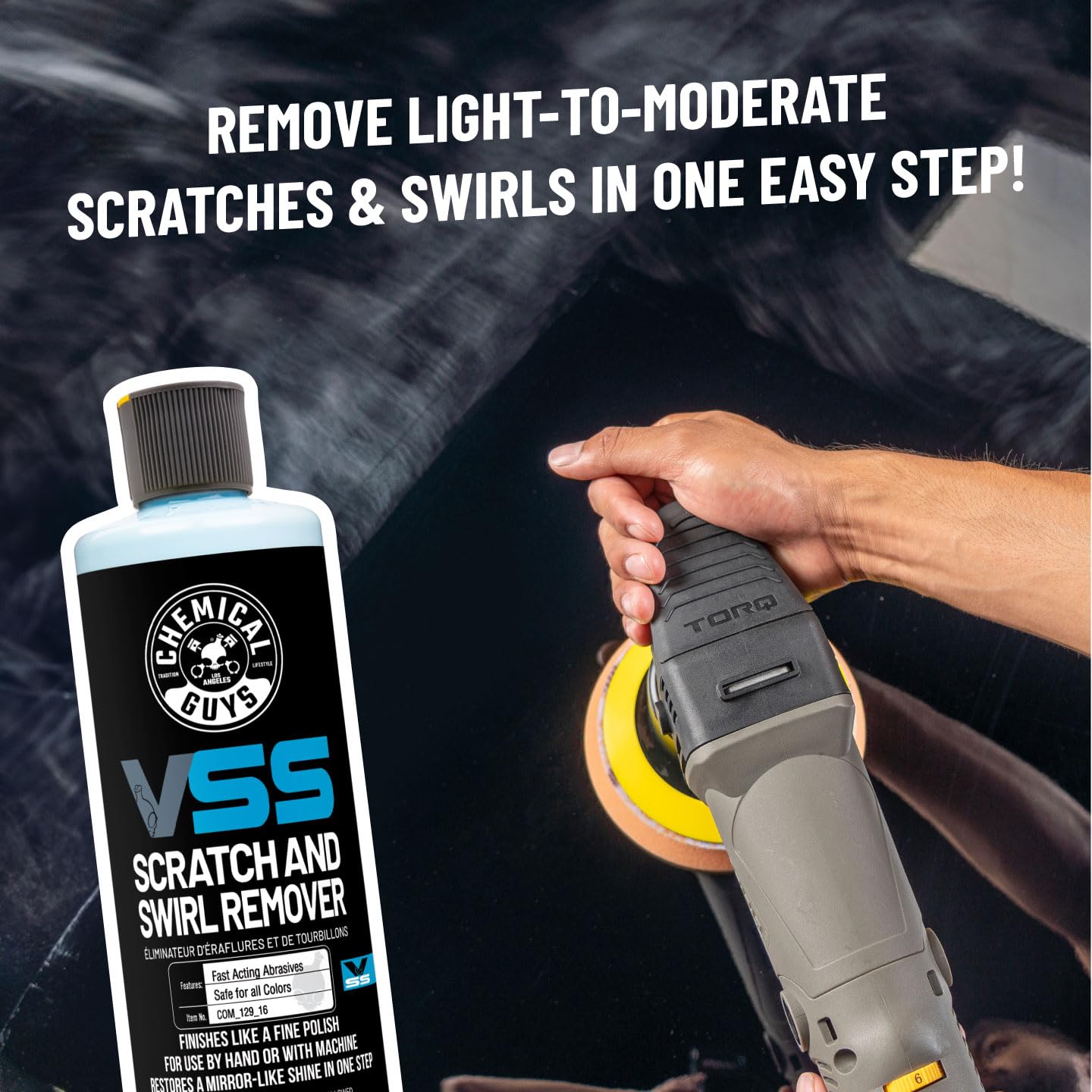 Chemical Guys VSS One-Step Scratch and Swirl Remover - Compound and Polish for Restoring Gloss to Paint, Car Scratch Remover, Works on Cars, Trucks, SUVs, Motorcycles, RVs & More - 16 oz