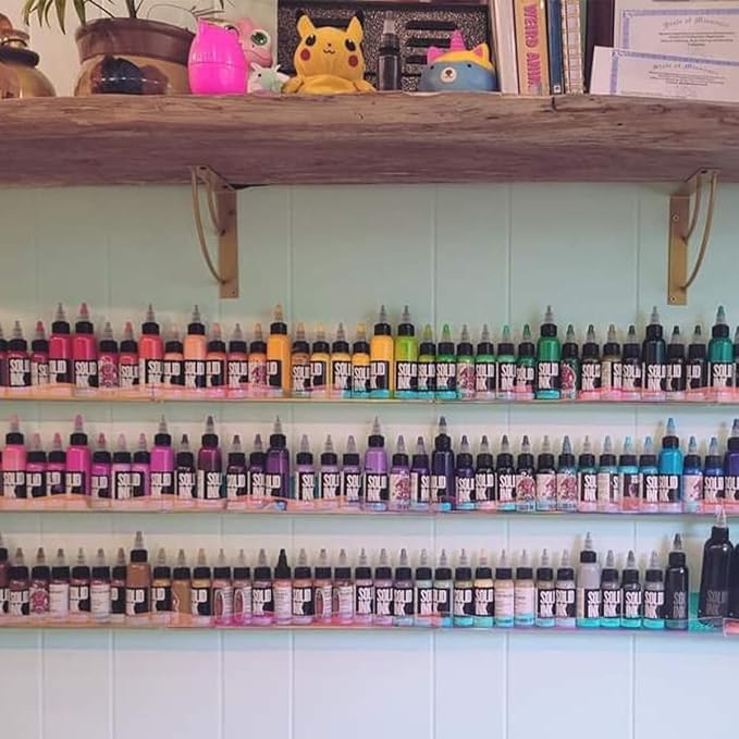 15" Nail Polish Rack Wall Mounted Floating Shelves Acrylic Paints Gel Polish Organizer and Storage with End Caps for Kid Room, Books, Nail Techs, Art Lovers, Great Display Salons, Rainbow